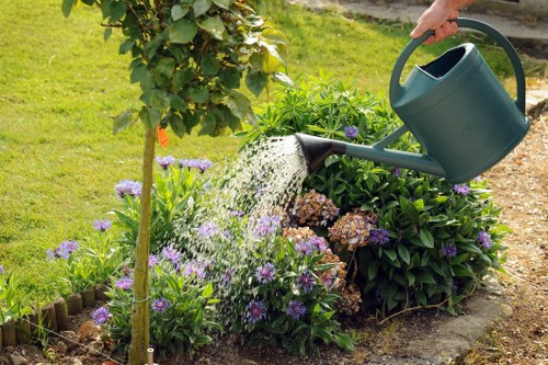 Electric cargo bike collecting garden waste from allotments